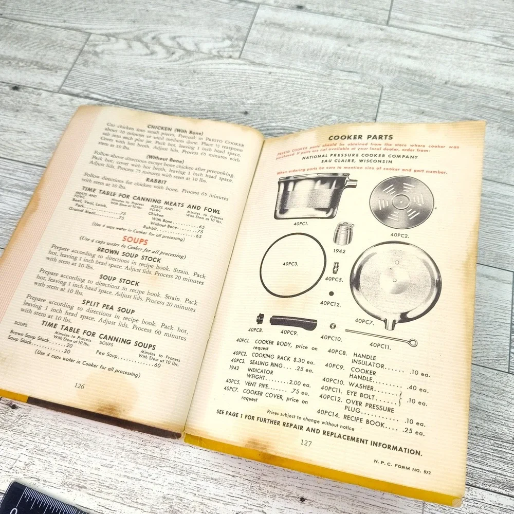 Presto Cooker Recipe Manual Booklet 1955 for Stovetop Pressure Pan w Time Tables